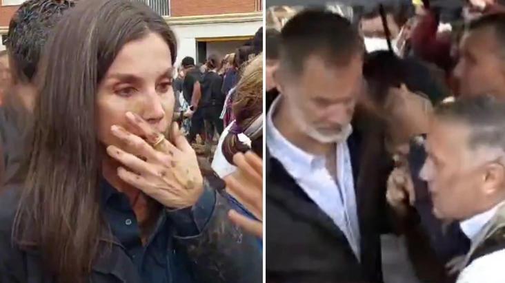 Sel felaketi sonrası kral ve kraliçenin yüzüne çamur fırlattılar